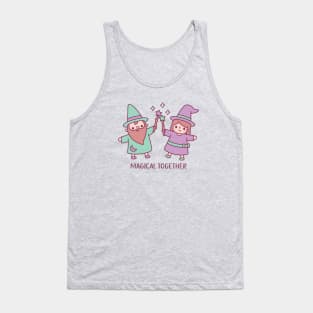 Cute Wizard And Witch Girl Magical Together Tank Top